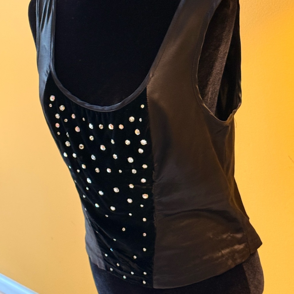 Cache Black Tank Top with Rhinestone Details - Picture 3 of 8